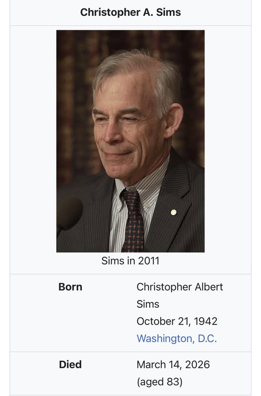 You are currently viewing Christopher Sims Death, A Titan Of Modern Macroeconomic Dies At 83